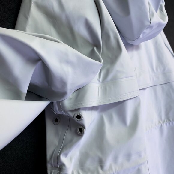 HUNTER Abbey Short Rubberized Rain Jacket w/ Hood XL Silver Grey NWT - Picture 6 of 17